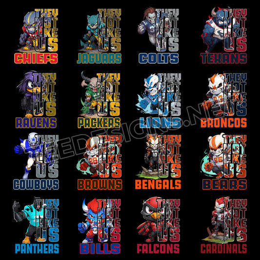 32 They Not Like Us NFL Mascot Designs PNG