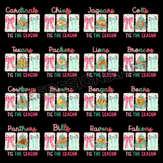32 Tis The Season Christmas NFL Designs PNG