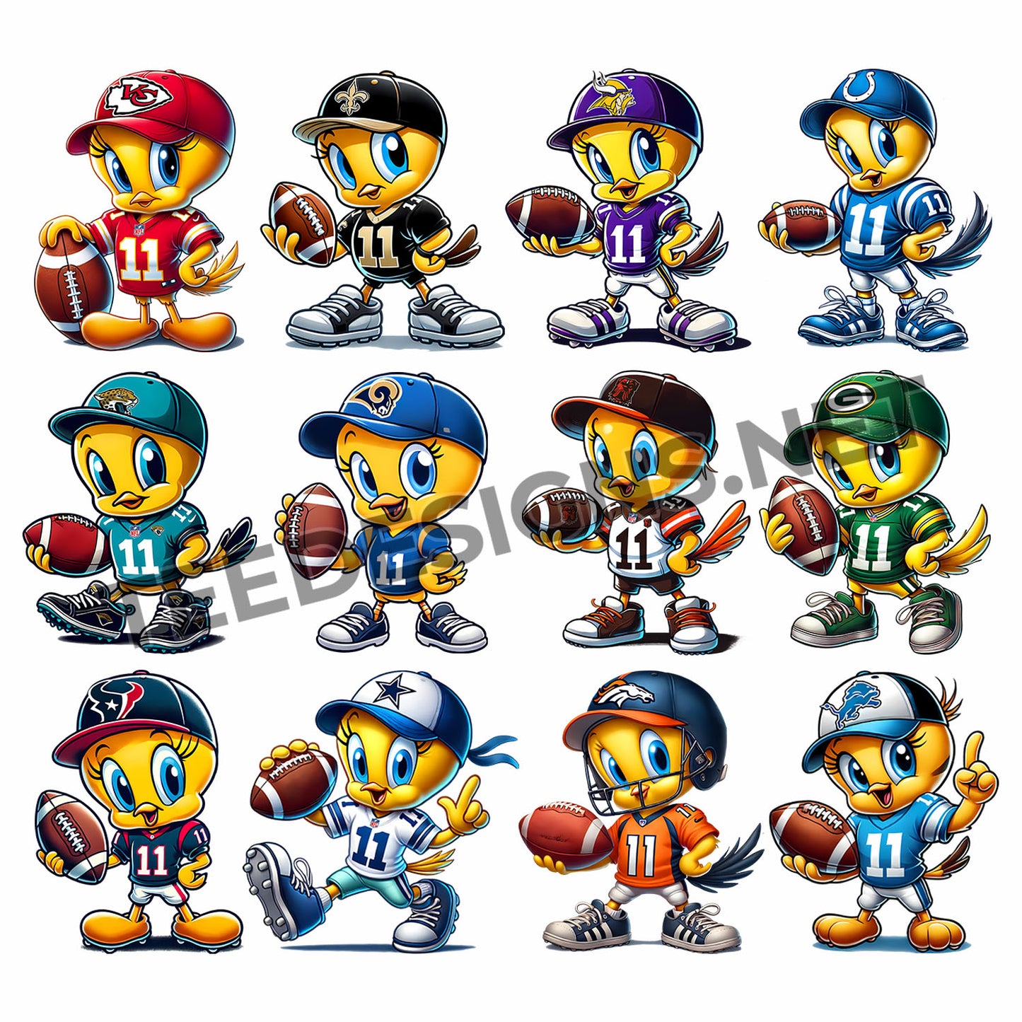 32 Tweety NFL Designs PNG