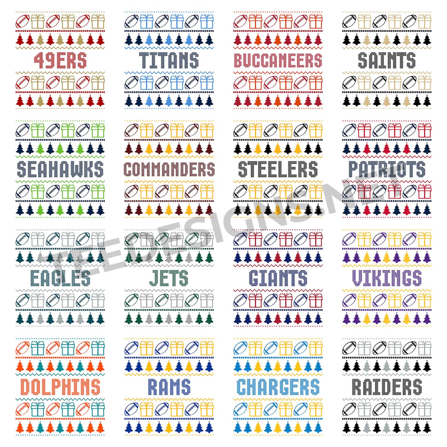 32 Ugly Christmas Sweater NFL Designs PNG