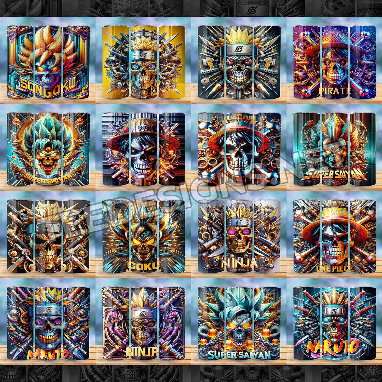 40 Anime Metal 3D Tumbler Designs