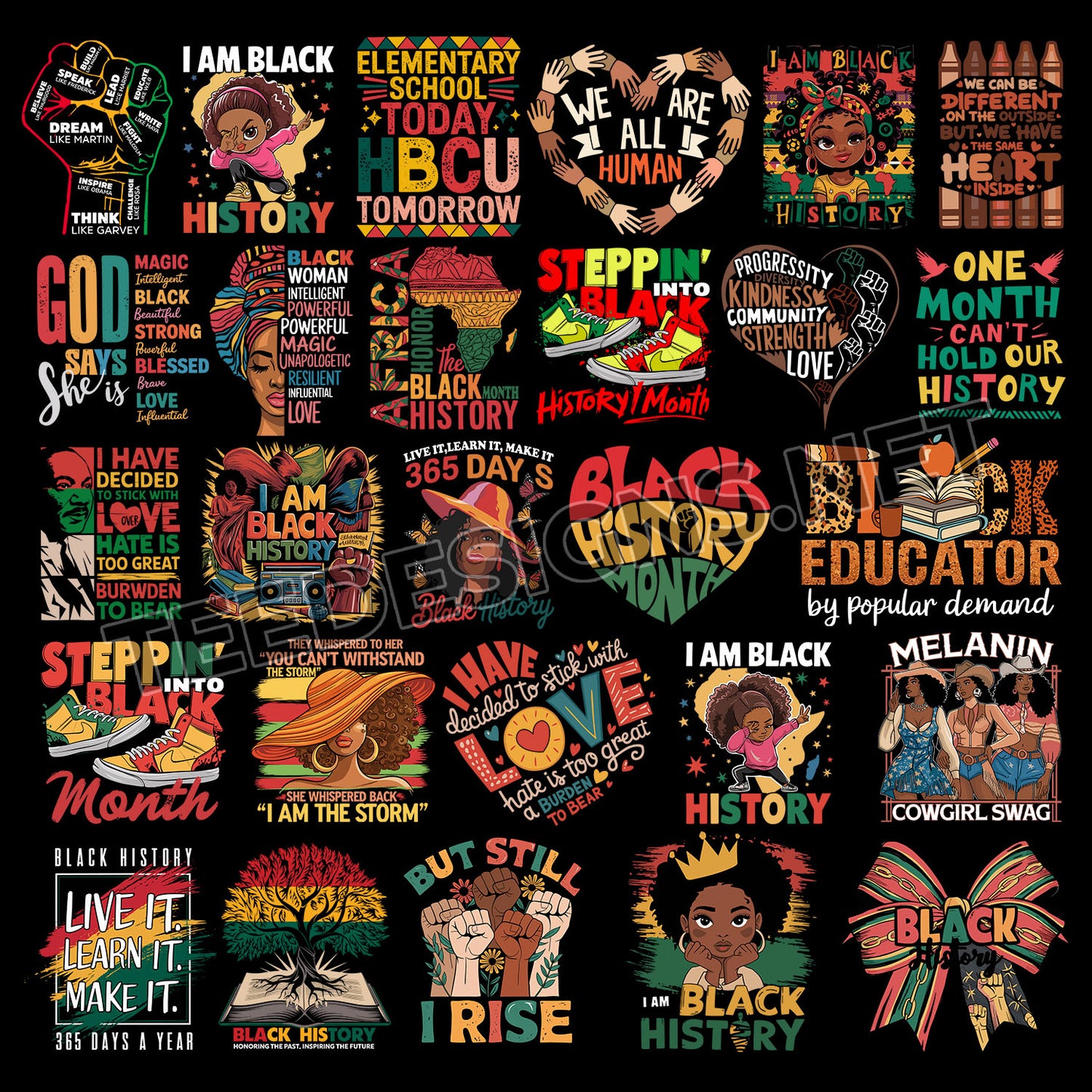 40 Black History Designs PNG
