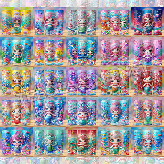 40 Cute Mermaid Gems Tumbler Designs