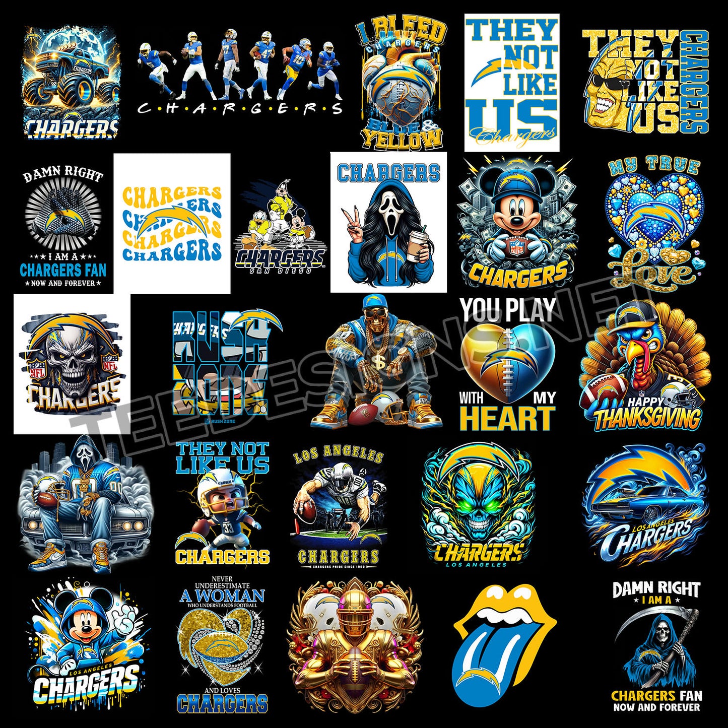 40 Los Angeles Chargers Designs PNG