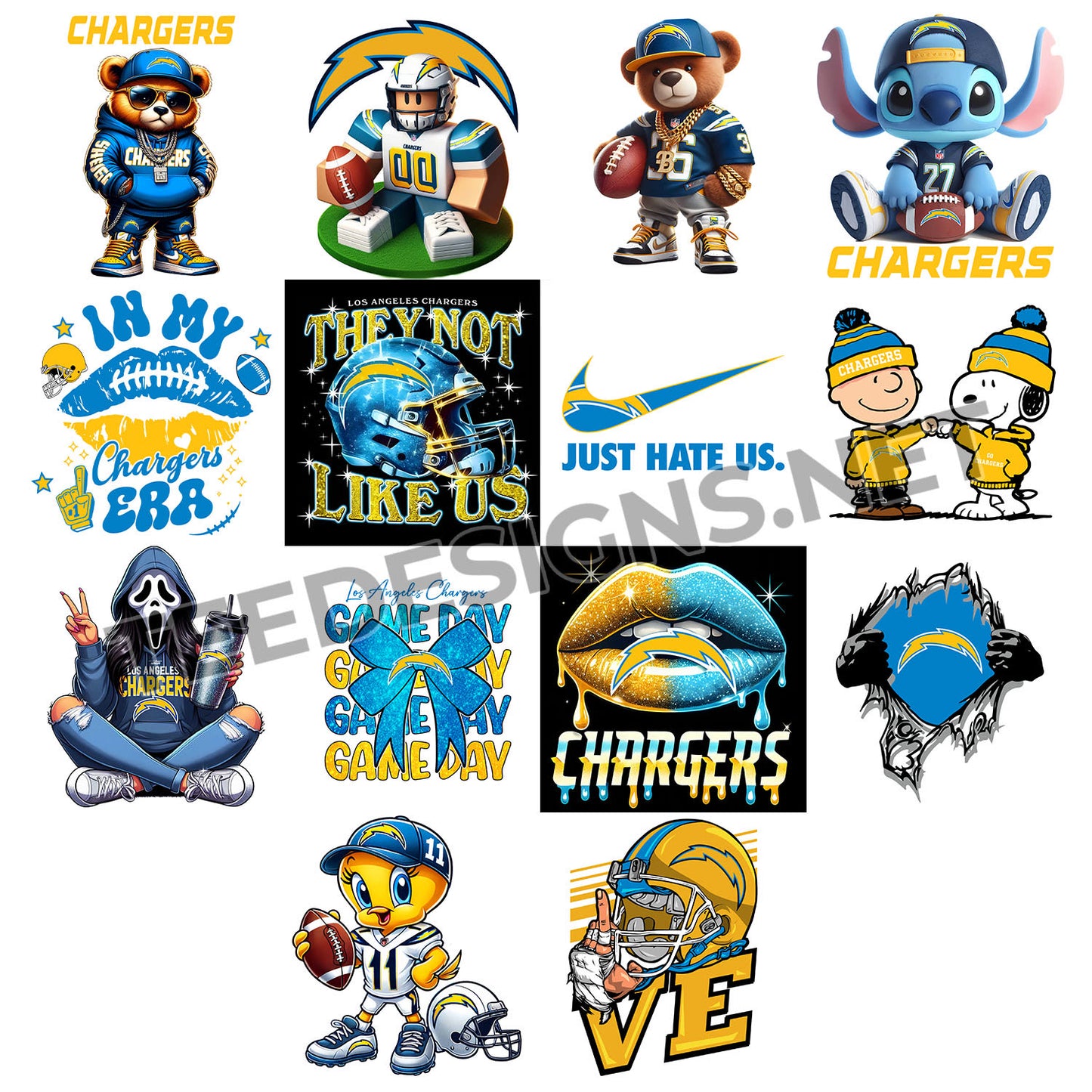 40 Los Angeles Chargers Designs PNG